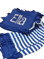 Royal Blue ruffle short set