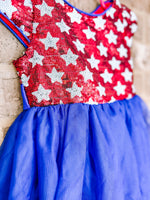 Shine Bright RWB sequin dress-RTS (in stock)