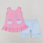 Pink and blue ruffle