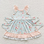 Peach Floral Tie Dress