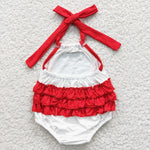 Baseball Ruffle romper