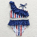 Ruffle 4th swim Suit - Girls