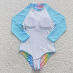 Blue Mermaid swim Suit - Girls