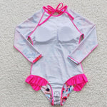 Pink Floral swim Suit - Girls