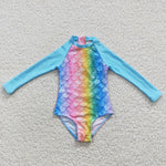 Blue Mermaid swim Suit - Girls