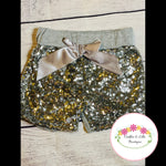Silver Sequins shine Shorts- RTS