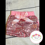 Pink Sequins shine Shorts- RTS